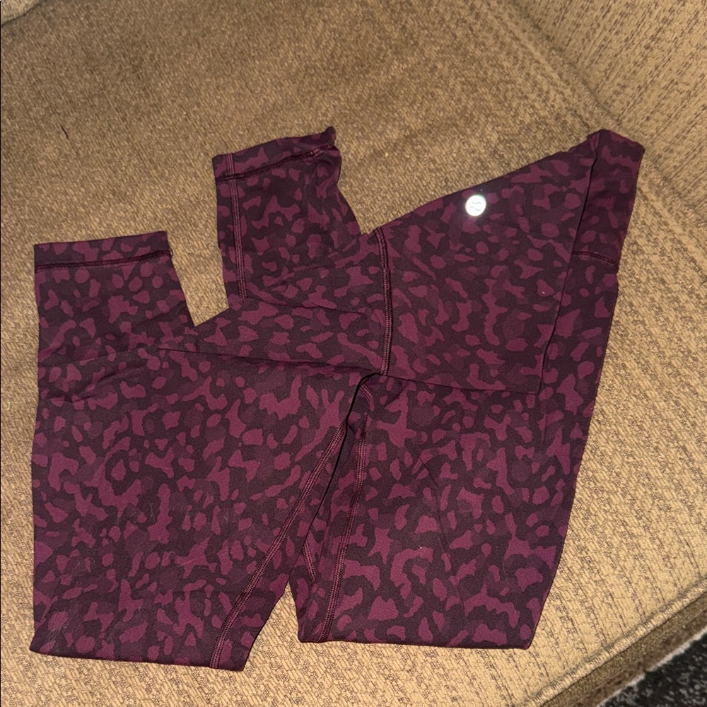 lululemon athletica Burgundy Animal Print Leggings